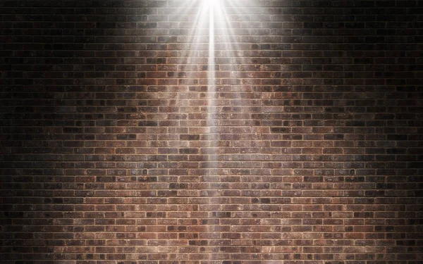 Kırmızı Tuğla Duvar Arka Plan Üzerinde Parlayan Işık — Stok fotoğraf