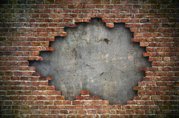Old Red Brick Wall Damaged Background — Stock Photo, Image