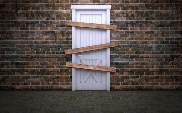 Покинуті Зачинені Старі Двері Візуалізація — стокове фото