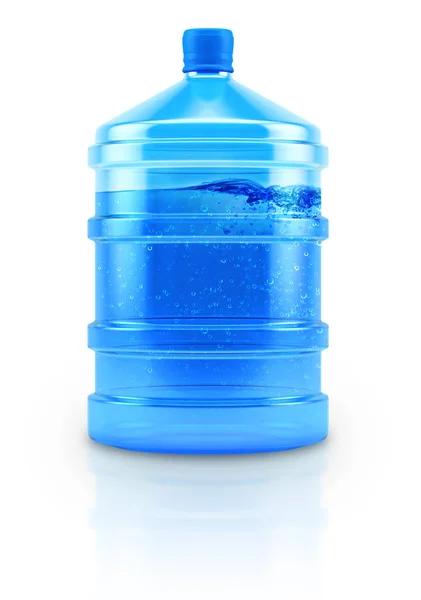 Gran Botella Agua Potable Aislada Sobre Fondo Blanco Con Camino — Foto de Stock