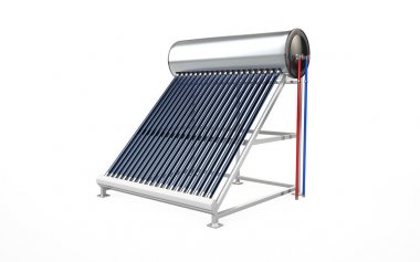 Solar water heater, alternative energy. 3d rendering clipart