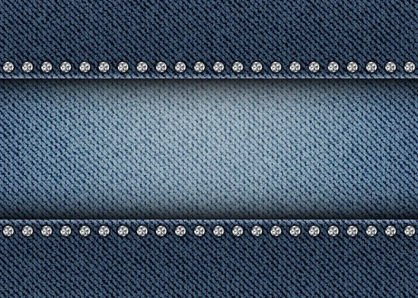 Textura Jeans Horizontales Con Rayas Diamantes — Vector de stock