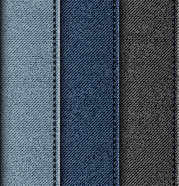Set Jeans Vertikale Streifen Mit Nähten — Stockvektor