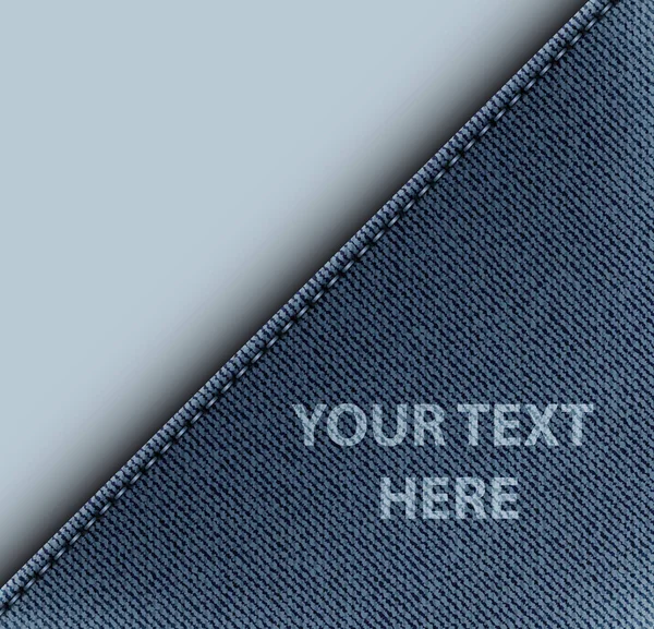 Blå Jeans Triangel Vektor Design Med Stygn — Stock vektor