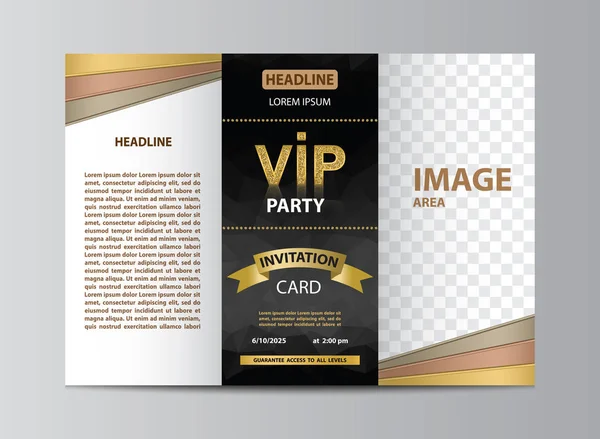 Modello di brochure per la festa VIP — Vettoriale Stock