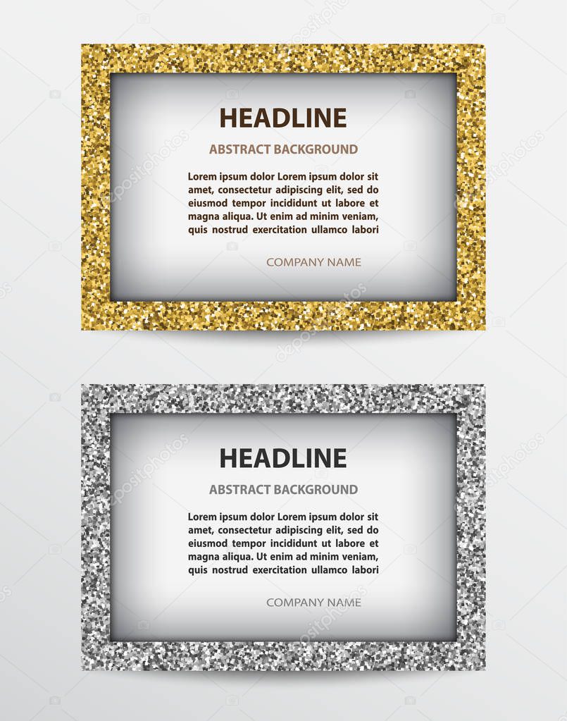 Cards with glittering frame