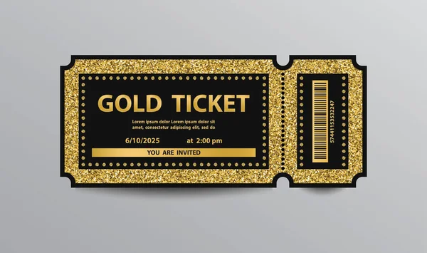 Golden ticket — Stock Vector