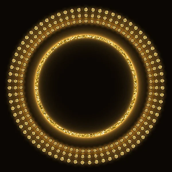 Gouden glinsterende ronde MARQUEE — Stockvector