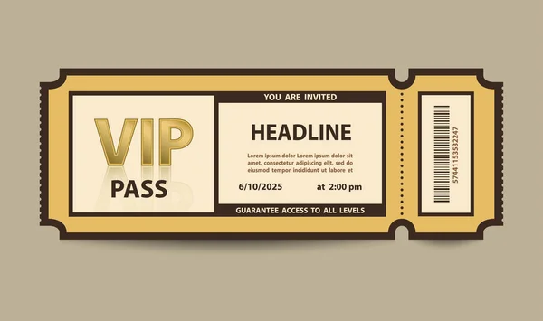 VIP pass admission stub ticket