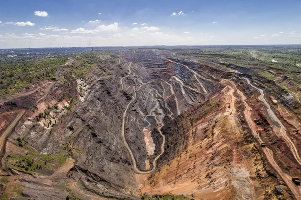 Carrière Ouverte Minerai Fer Equipement — Photo