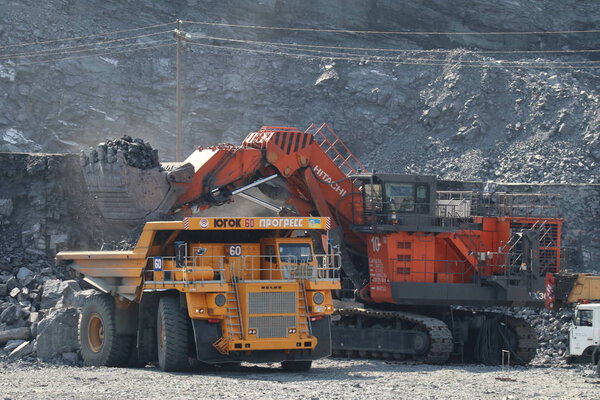 Technique in iron ore quarries. BelAZ