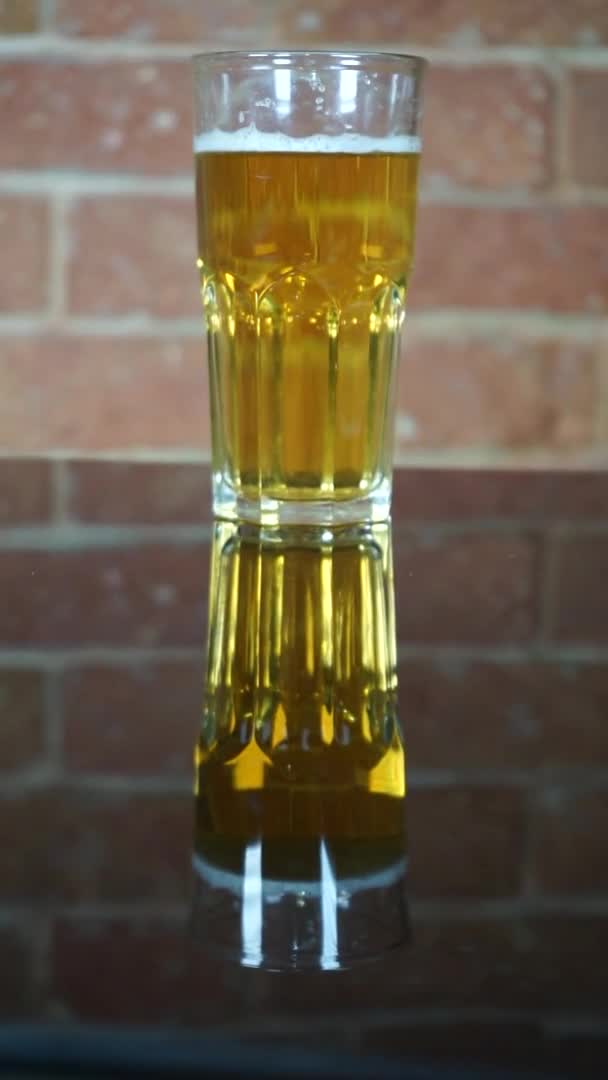 Een glas bier. Hoge kwaliteit beeldmateriaal — Stockvideo