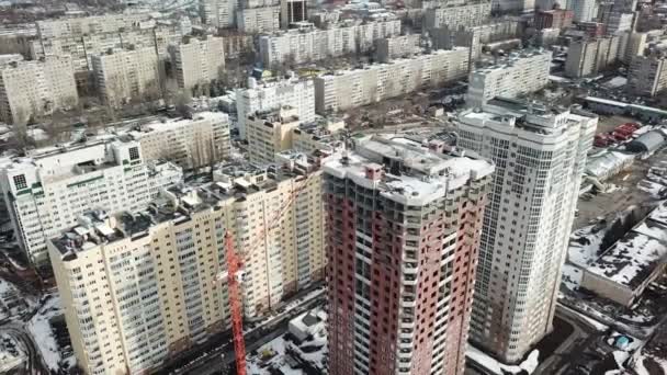 Légi kilátás apartmanok házak Oroszország — Stock videók