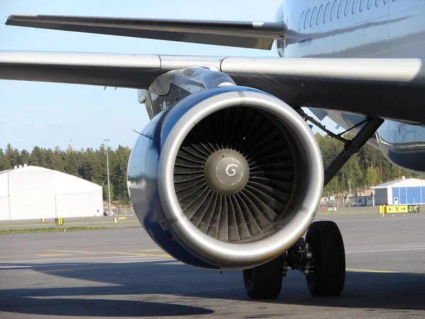 Close up of the engine of plane — Stock Photo, Image