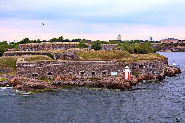 Bastions of finnish fortress Suomenlinna in Helsinki, Finland