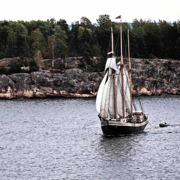 Navio à vela. Foto em estilo de imagem vintage — Fotografia de Stock