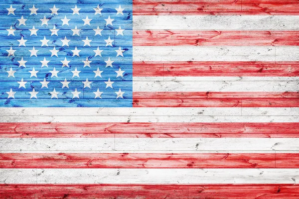 Grunge Usa Flag Painted Wood Background — Stock Photo, Image