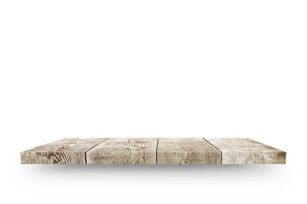 Houten Plank Geïsoleerd Witte Achtergrond — Stockfoto