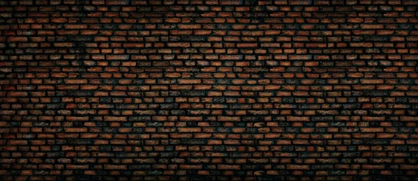 Vecchio Grunge Scuro Muro Mattoni Sfondo — Foto Stock