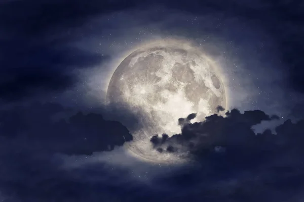 Night Cloud Sky Moon Stars Beauty Nature Background Elements Image — Stock Photo, Image