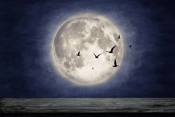 Nocne Niebo Chmura Księżyca Gwiazd Piękno Przyrody Tła Elementy Tego — Zdjęcie stockowe
