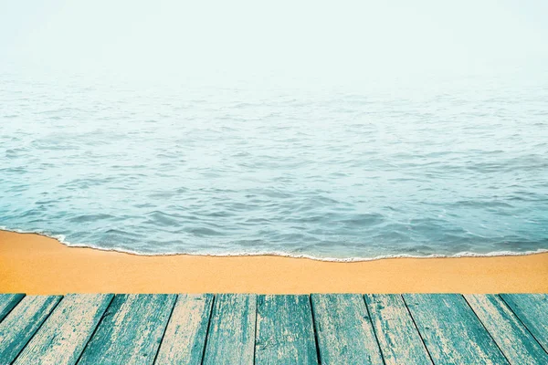 Spiaggia Mare Sabbia Gialla Onde Blu Del Mare Sfondo Della — Foto Stock