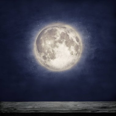 Ahşap plakalar arka plan üzerinde dolunay. Nasa tarafından döşenmiş bu görüntü unsurları