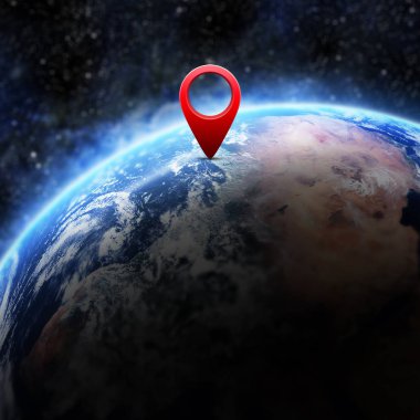 Dünya küresi ile geo pimlerine. Nasa tarafından döşenmiş bu görüntü unsurları