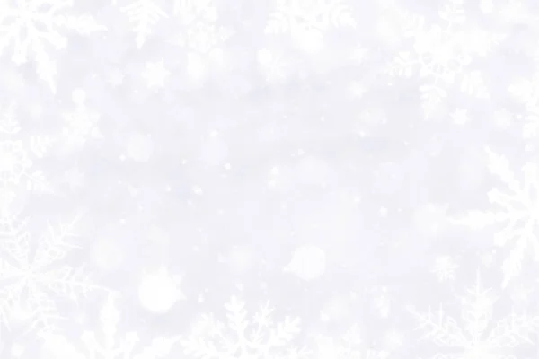 Bianco Fiocchi Neve Blu Bokeh Sfondo Natale — Foto Stock