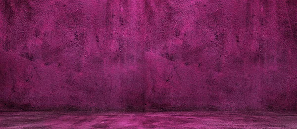 Lege Betonnen Brede Donkere Muur Textuur Met Zachte Roze Lichte — Stockfoto
