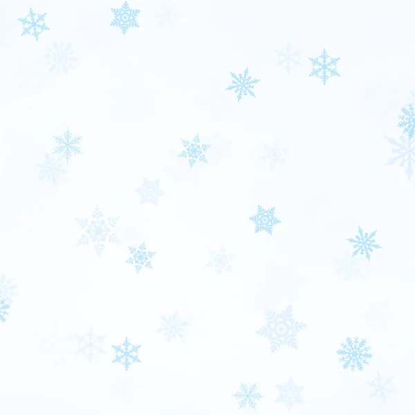 Blu Fiocchi Neve Blu Bokeh Sfondo Natale — Foto Stock