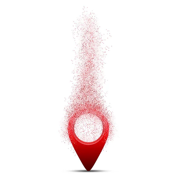 Gps Van Rode Pin Verdwenen Witte Achtergrond — Stockfoto