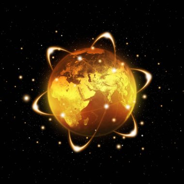 Dünya dünya üzerinde ağ. Nasa tarafından döşenmiş bu görüntü unsurları