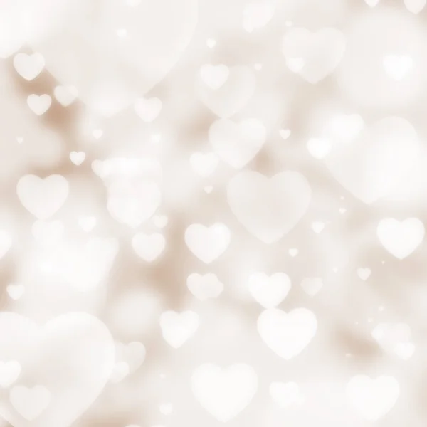 Golden Hearts Bokeh Background Valentines Day Card — Stock Photo, Image