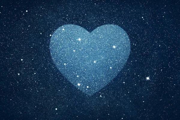 Stelle Forma Cuore Sfondo Cielo Blu Notte — Foto Stock