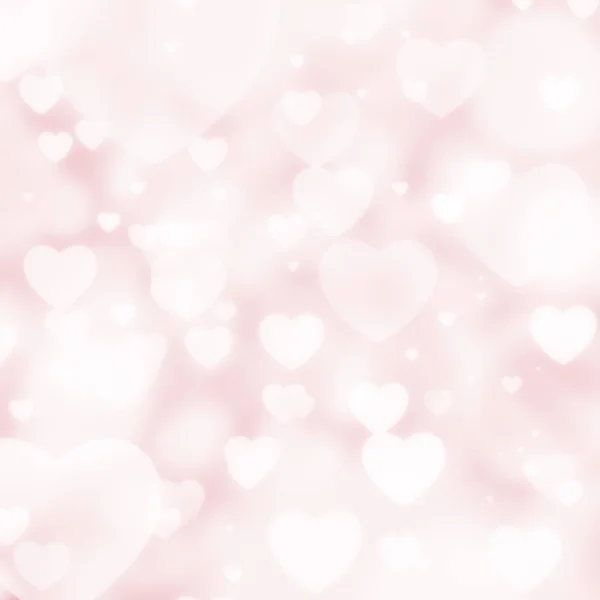 Soft Red Hearts Bokeh Background Valentines Day Card — Stock Photo, Image