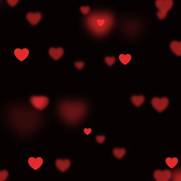 Red Hearts Shape Bokeh Background Valentines Day Card — Stock Photo, Image