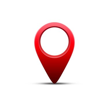 3D kırmızı Gps izole üzerinde beyaz arka plan pin