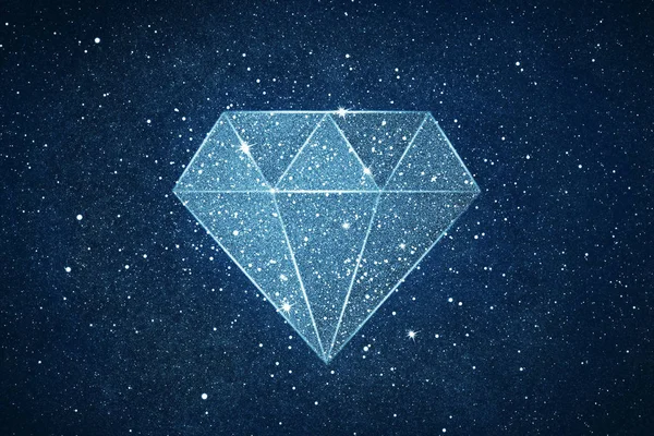 Forma Diamante Cielo Espacio Fondo —  Fotos de Stock