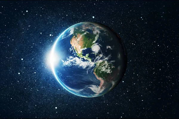 Глобус Землі Над Зірка Простір Фону Елементи Цього Зображенні Мебльовані — стокове фото