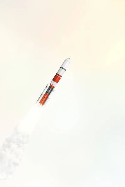 Rocket Spouštění Obloze Prvky Tohoto Obrázku Jsou Podle Nasa — Stock fotografie