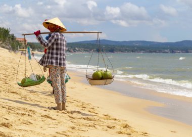 meyve satıcı Vietnam sahilde