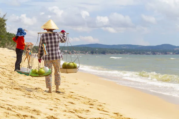 fruit seller on the beach in Vietnam