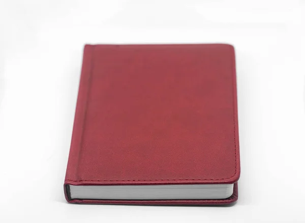 Blocco Note Rosso Sfondo Bianco — Foto Stock