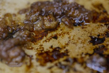 bir kızartma tavası yakın çekim yağ doku