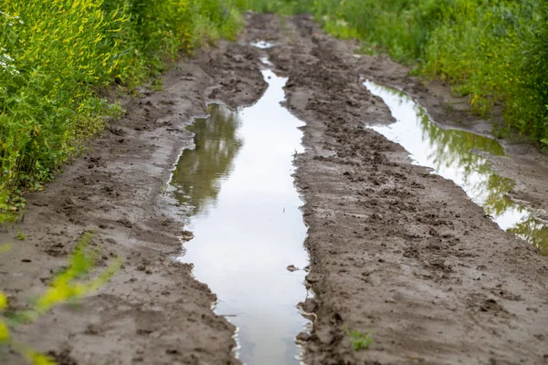 yaz aylarında tarlada çamurlu yol çamurlu yol