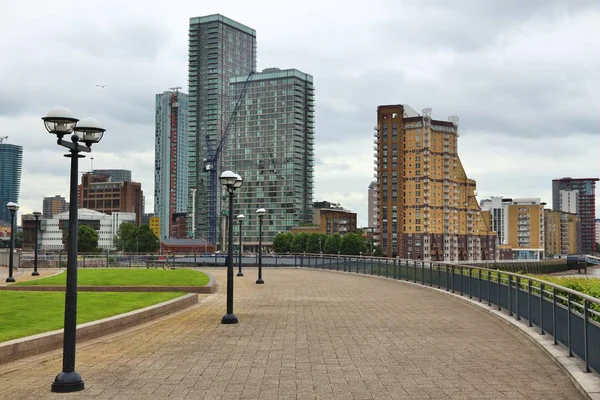 Skyline Canary Wharf Londres Reino Unido — Foto de Stock