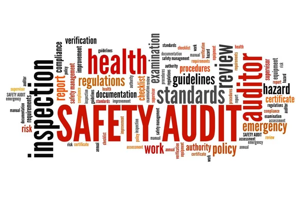 Safety Audit Work Place Safety Hazards Inspection Employment Word Cloud — Stock Photo, Image
