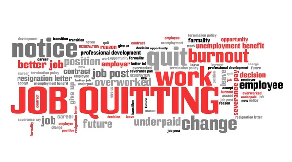 Quitting Job Career Development Concept Employment Word Cloud — Stock Photo, Image