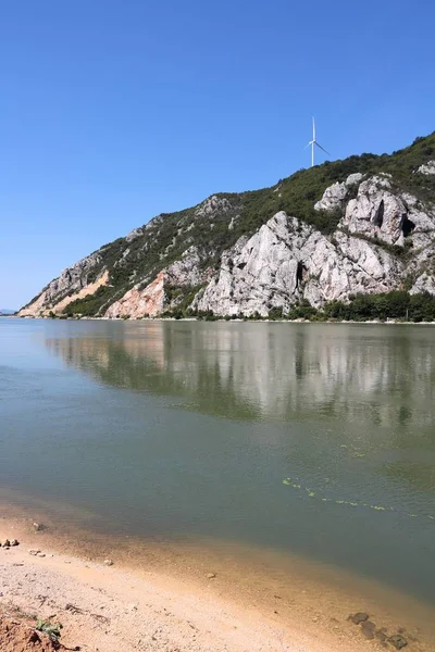 Danube River Branicevo Region Serbia Other Side Border River Romania — Stock Photo, Image